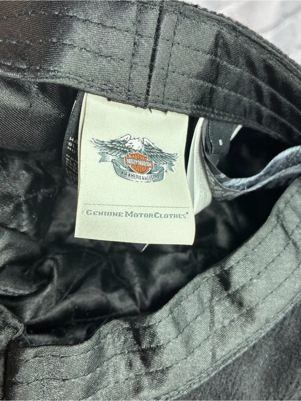 Harley-Davidson Black Felt White‎ Embroidered Painter’s Hat Cabbie Cap Sz Small